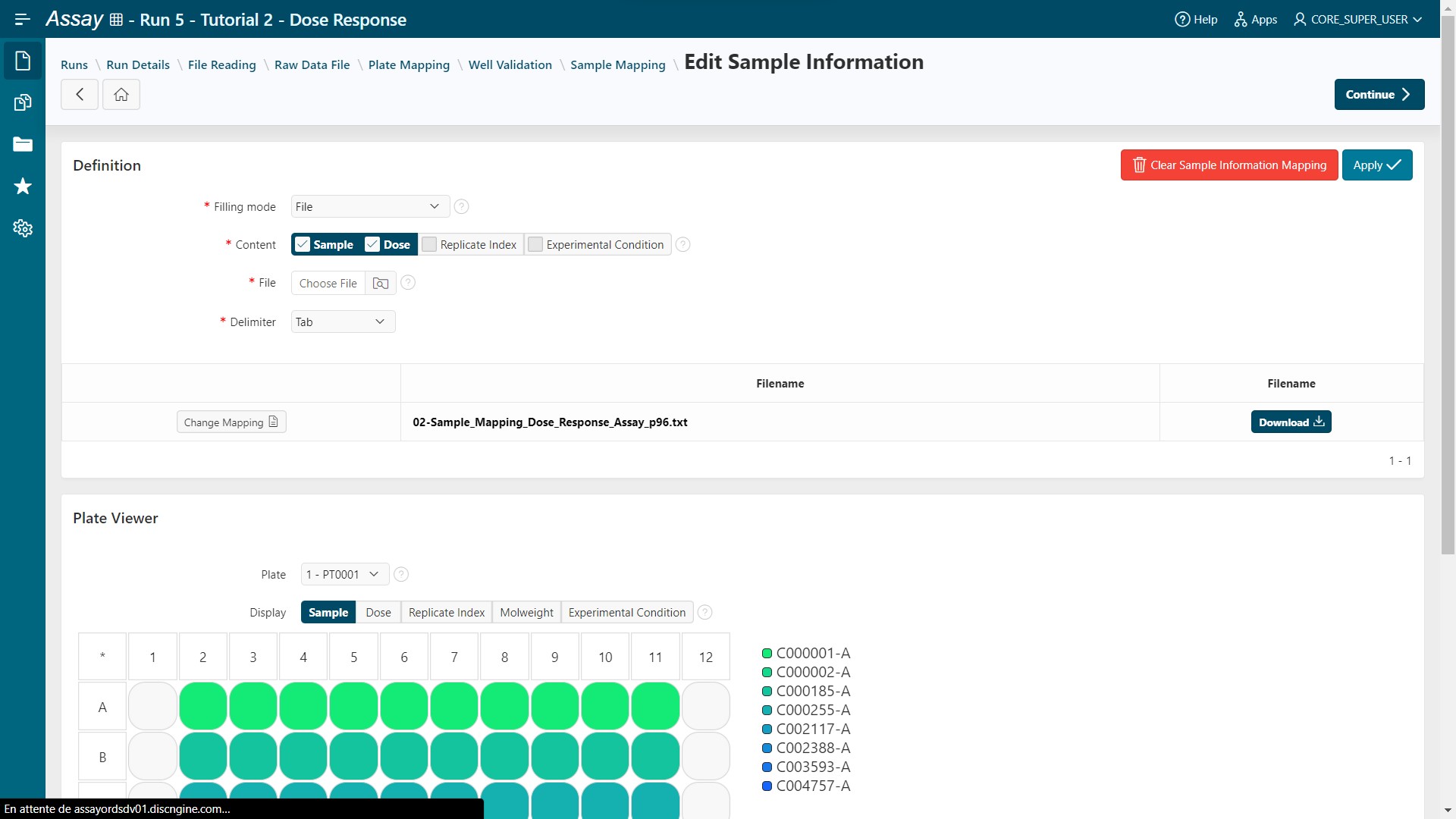 Sample Mapping step: Mapped from file